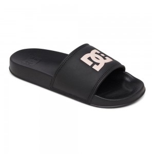 Sandalias DC Shoes Slides Mujer Negras Rosas | ZGHY-78231