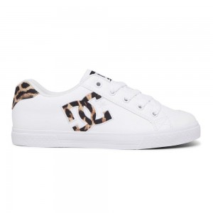 Zapatillas Skate DC Shoes Chelsea Mujer Blancas Leopardo | OJSW-36980