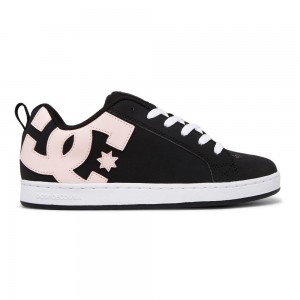 Zapatillas Skate DC Shoes Court Graffik Mujer Negras Rosas Claro | YCLG-14736