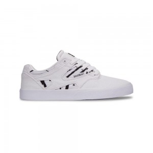 Zapatillas Skate DC Shoes Kalis Vulc Hombre Blancas Negras | SMFU-71523