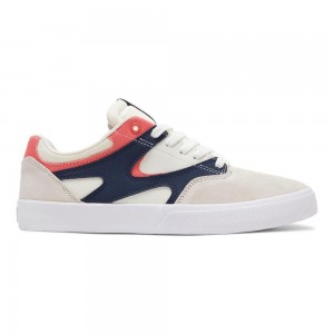 Zapatillas Skate DC Shoes Kalis Vulc Hombre Blancas Azul Marino | CPDY-13852