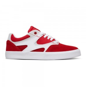 Zapatillas Skate DC Shoes Kalis Vulc Hombre Rojas Blancas | DJKZ-60743