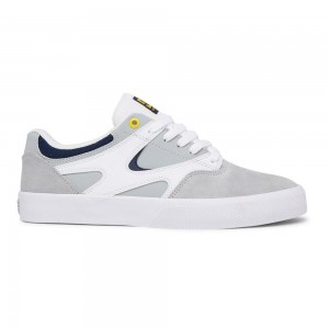 Zapatillas Skate DC Shoes Kalis Vulc Hombre Gris Blancas | TLZJ-29348