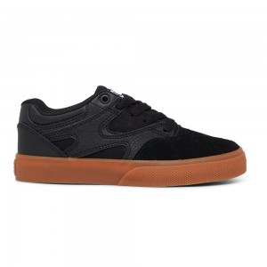 Zapatillas Skate DC Shoes Kalis Vulc Niños Negras Marrones | UCDH-94752