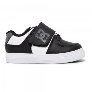 Zapatillas Skate DC Shoes Pure Niños Negras Blancas | MCAX-31025