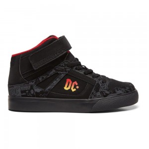 Zapatillas Skate DC Shoes Pure Niños Negras Rojas | IYVD-08614