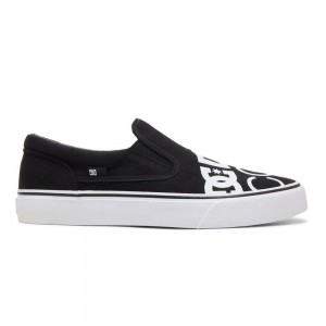 Zapatillas Skate DC Shoes Trase Hombre Negras Blancas | UNMR-01652