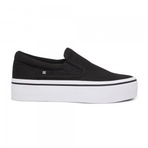 Zapatillas Skate DC Shoes Trase Mujer Negras Blancas | JDOC-98063