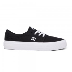 Zapatillas Skate DC Shoes Trase Mujer Negras Blancas | LYXO-34086