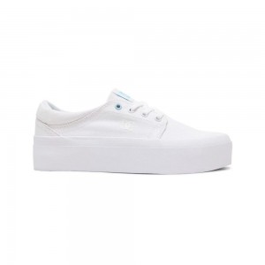 Zapatillas Skate DC Shoes Trase TX Mujer Blancas Azules | WKEN-40186