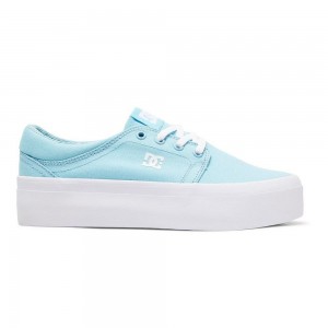 Zapatillas Skate DC Shoes Trase TX Mujer Azules Blancas | VKJI-10256