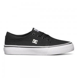 Zapatillas Skate DC Shoes Trase TX Niños Negras Blancas | VMDK-34621