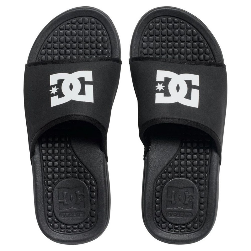 Sandalias DC Shoes Bolsa Hombre Negras Blancas | TSBR-42913