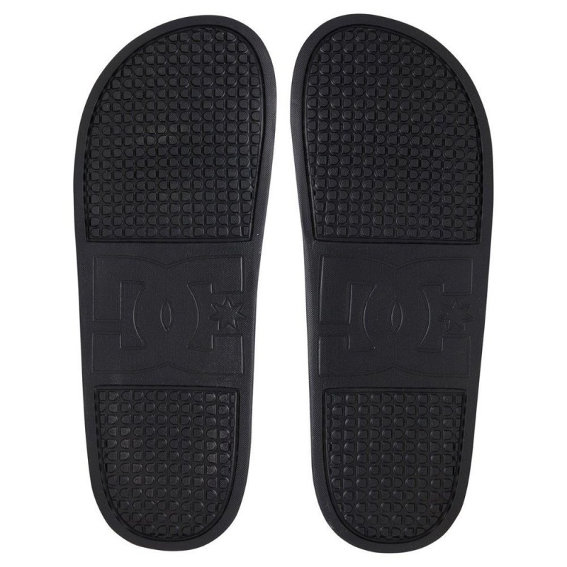 Sandalias DC Shoes Slides Hombre Negras Gris | KIRF-18243