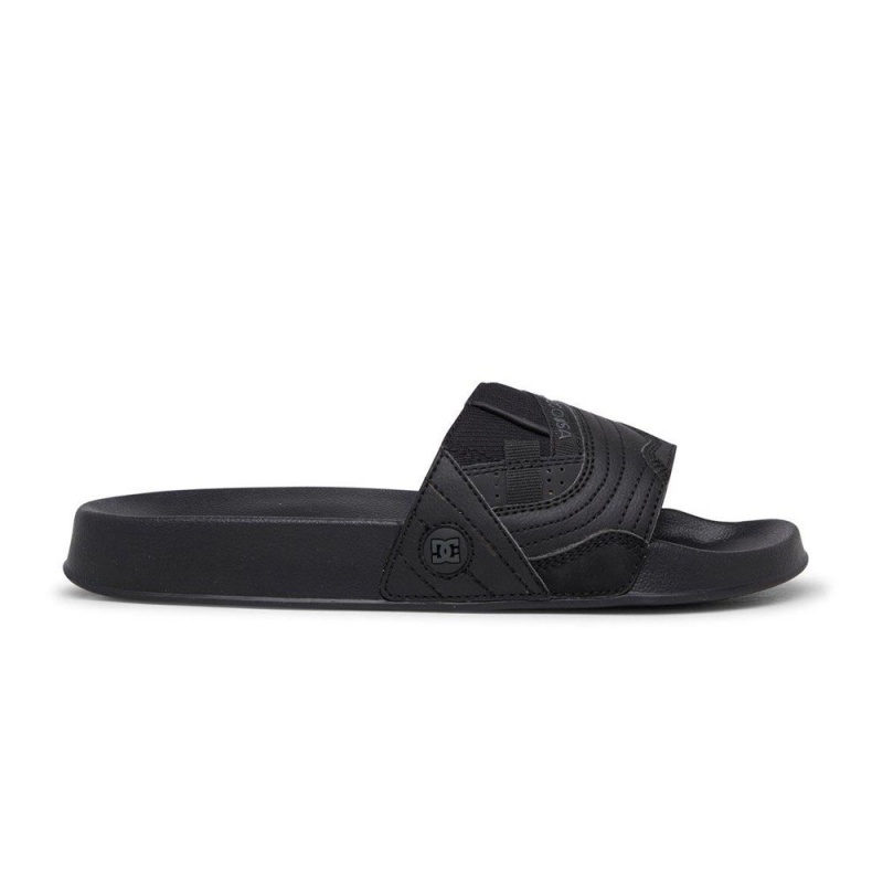 Sandalias DC Shoes Slides Hombre Negras Gris | KIRF-18243