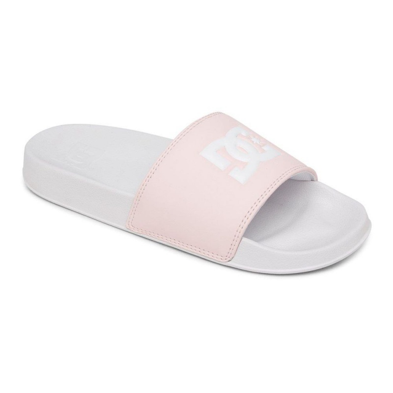 Sandalias DC Shoes Slides Mujer Blancas Rosas | TXUO-87230