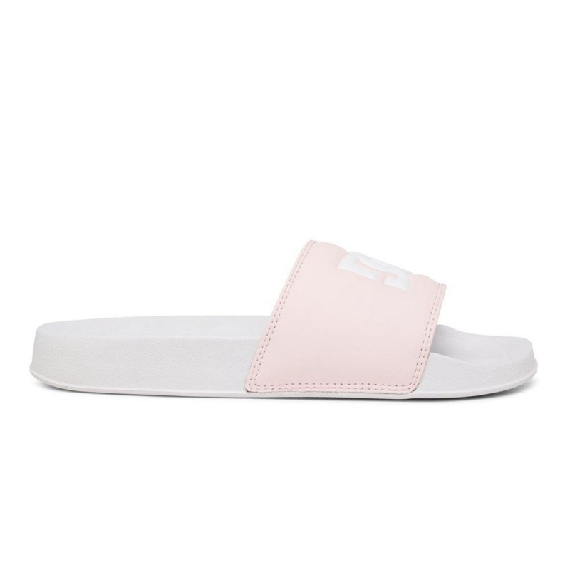 Sandalias DC Shoes Slides Mujer Blancas Rosas | TXUO-87230