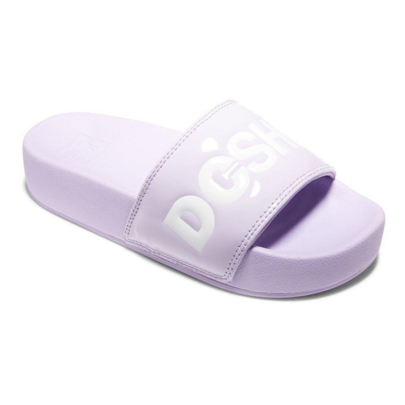 Sandalias DC Shoes Slides Mujer Moradas Blancas | YGFL-38512