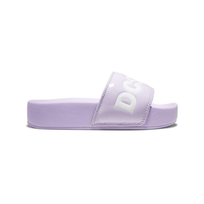 Sandalias DC Shoes Slides Mujer Moradas Blancas | YGFL-38512