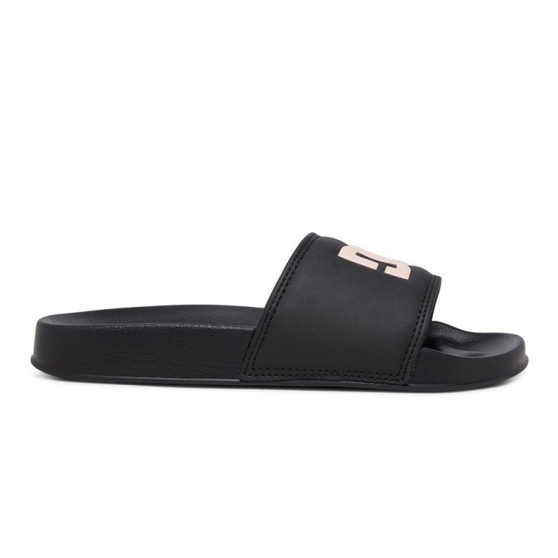 Sandalias DC Shoes Slides Mujer Negras Rosas | ZGHY-78231