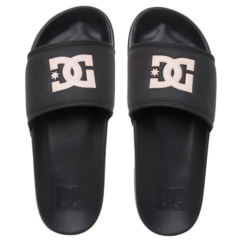 Sandalias DC Shoes Slides Mujer Negras Rosas | ZGHY-78231