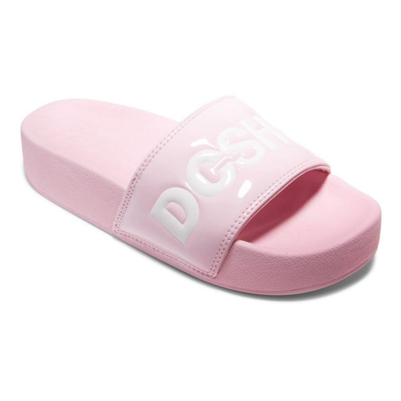 Sandalias DC Shoes Slides Mujer Rosas Blancas | OTFW-06325