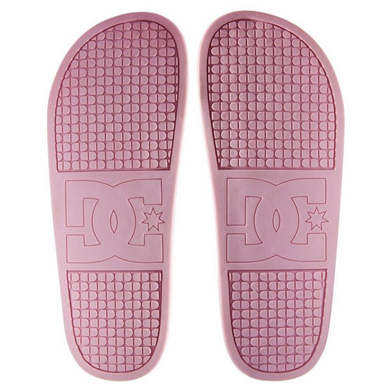 Sandalias DC Shoes Slides Mujer Rosas Blancas | OTFW-06325