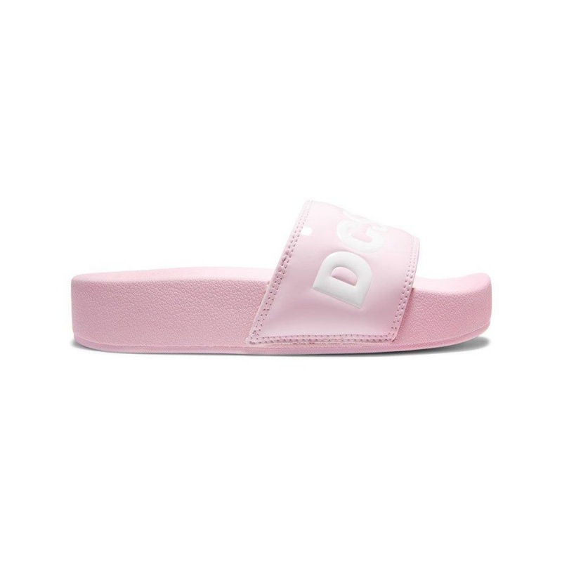 Sandalias DC Shoes Slides Mujer Rosas Blancas | OTFW-06325