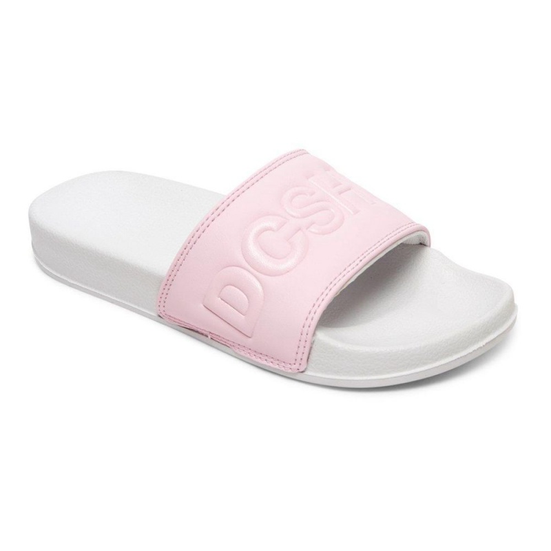 Sandalias DC Shoes Slides Niños Rosas Gris | JTAI-52730