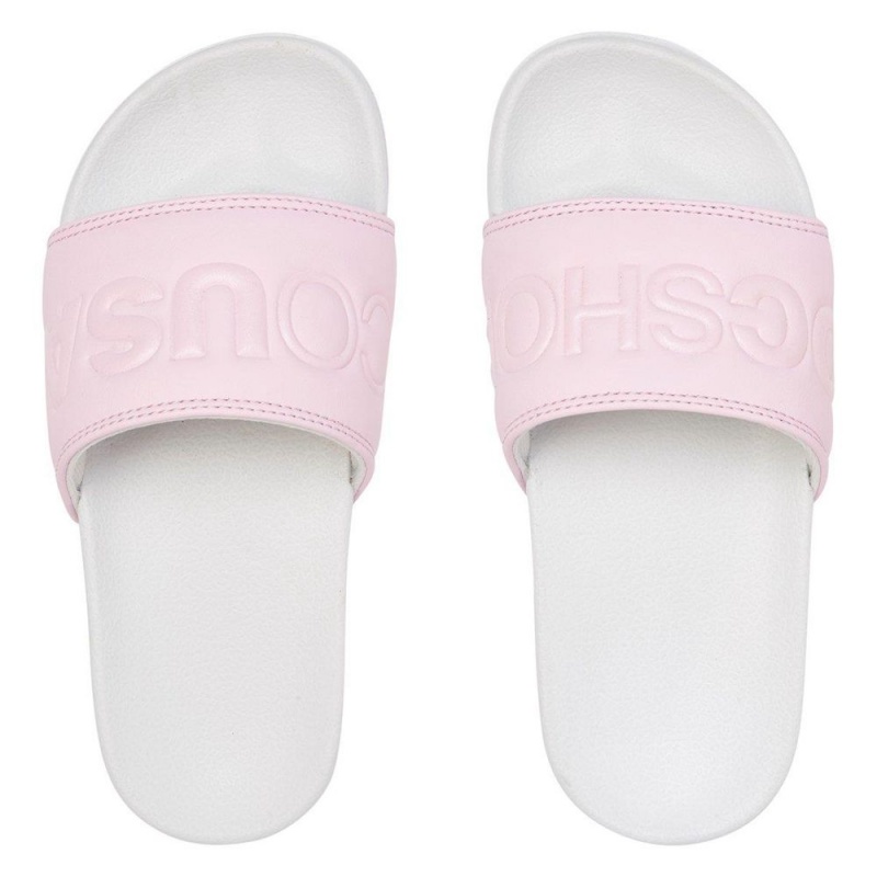 Sandalias DC Shoes Slides Niños Rosas Gris | JTAI-52730