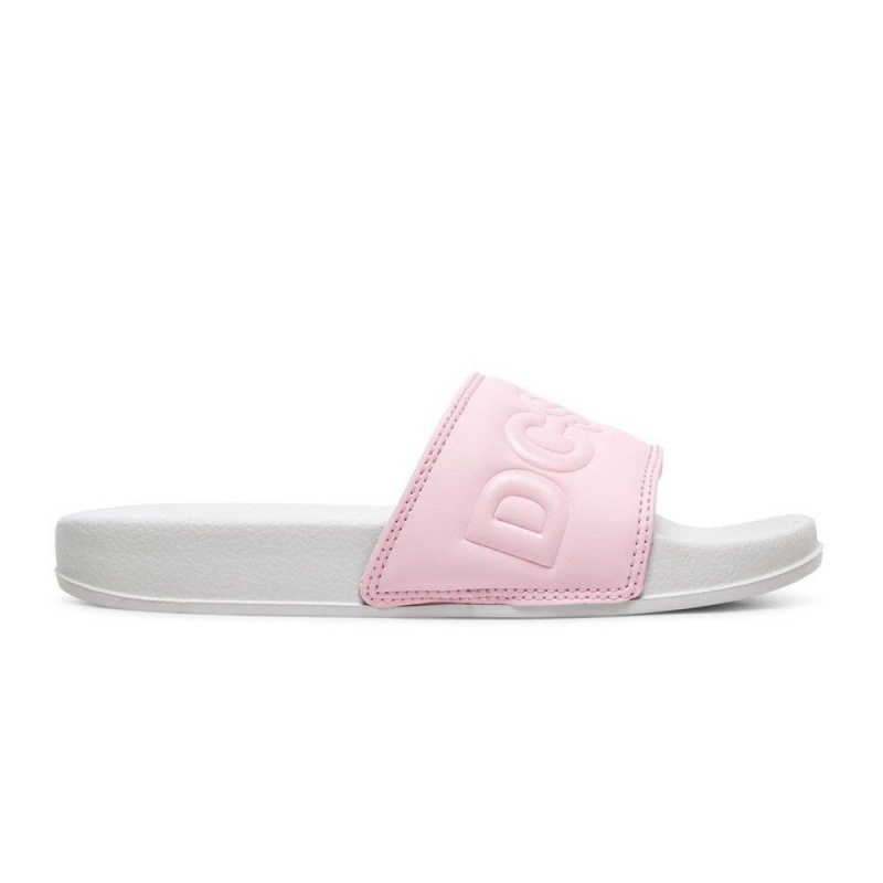 Sandalias DC Shoes Slides Niños Rosas Gris | JTAI-52730