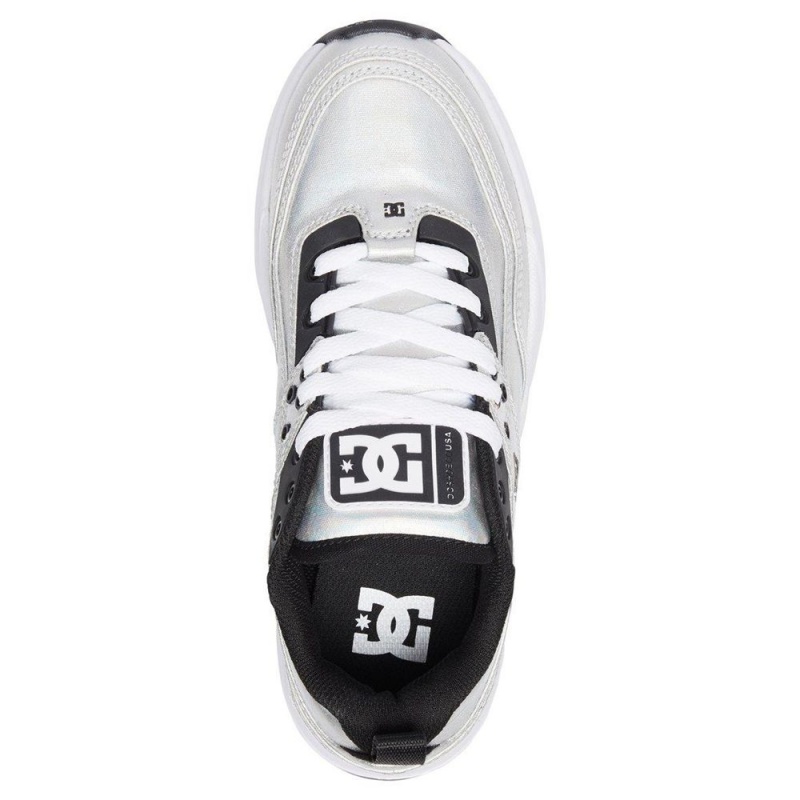 Zapatillas DC Shoes E.Tribeka Mujer Plateadas Negras | PZWR-98365