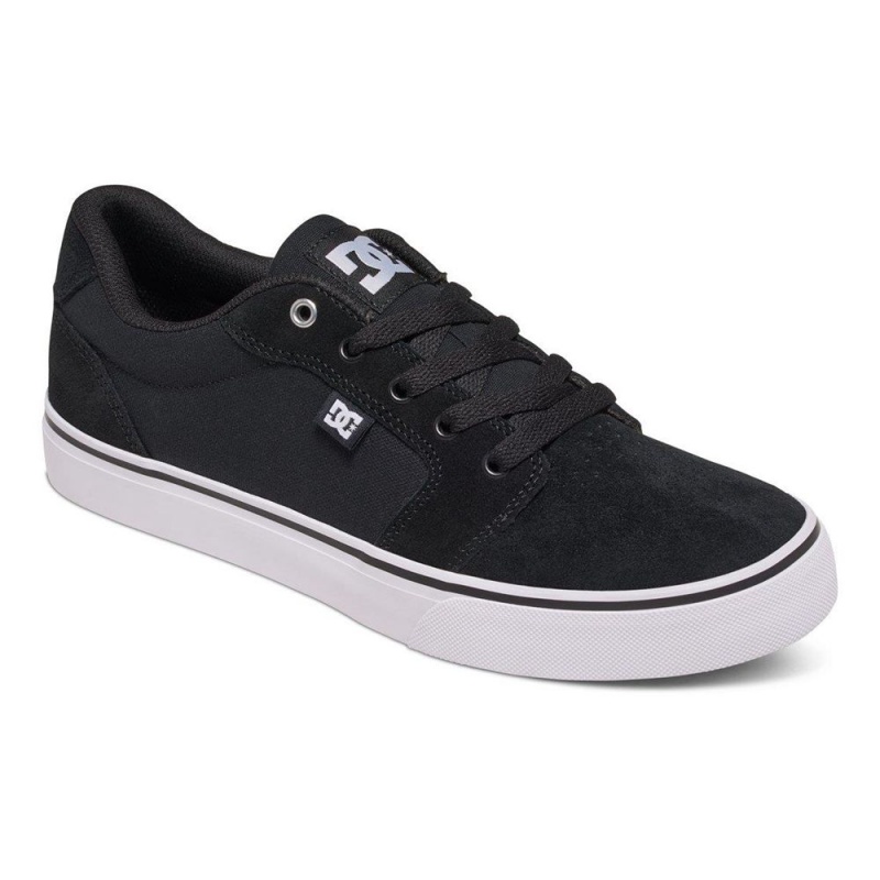 Zapatillas Skate DC Shoes Anvil Hombre Negras Blancas | WQJB-57092