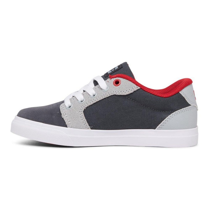 Zapatillas Skate DC Shoes Anvil Niños Gris Rojas | GRIO-19735