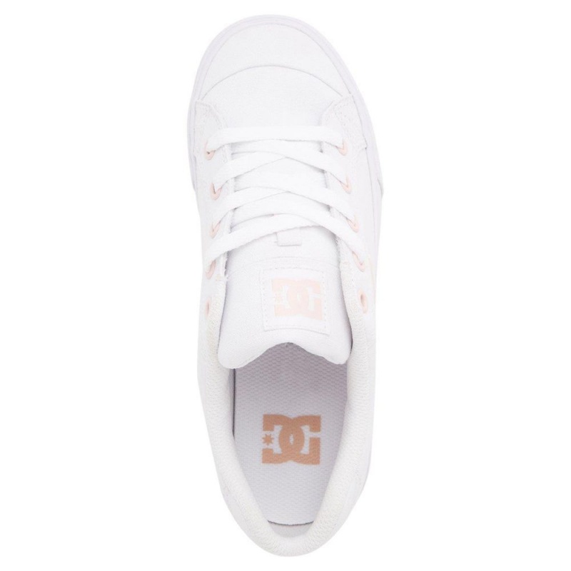 Zapatillas Skate DC Shoes Chelsea Mujer Blancas Rosas | SMEA-50827