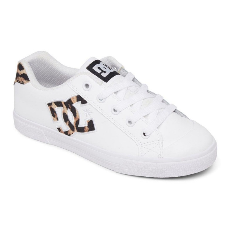 Zapatillas Skate DC Shoes Chelsea Mujer Blancas Leopardo | OJSW-36980