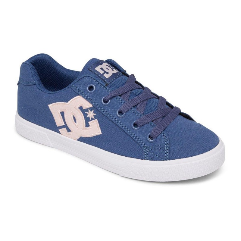 Zapatillas Skate DC Shoes Chelsea Mujer Azul Marino Rosas | LBNQ-84236