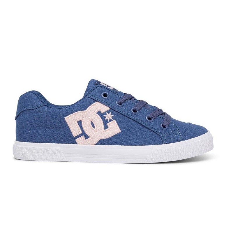 Zapatillas Skate DC Shoes Chelsea Mujer Azul Marino Rosas | LBNQ-84236