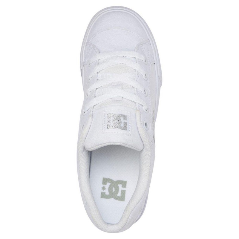 Zapatillas Skate DC Shoes Chelsea Mujer Blancas Plateadas | FETO-45612