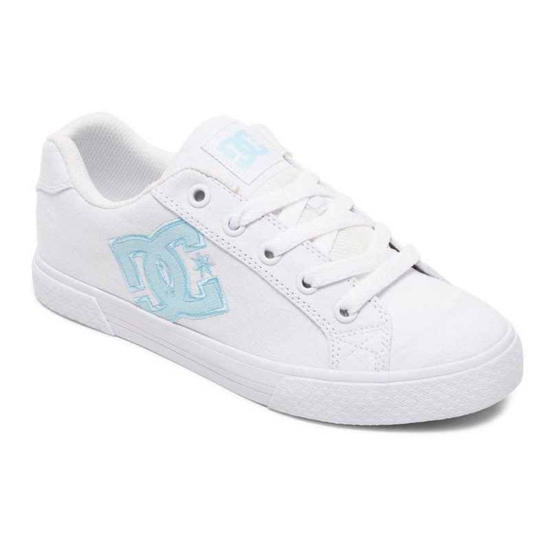 Zapatillas Skate DC Shoes Chelsea Mujer Blancas Azules | ULOP-06452