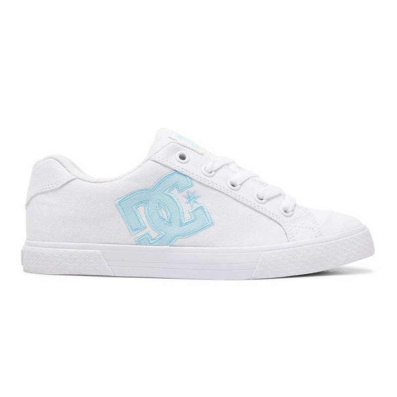 Zapatillas Skate DC Shoes Chelsea Mujer Blancas Azules | ULOP-06452