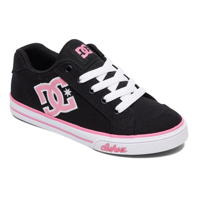 Zapatillas Skate DC Shoes Chelsea Niños Negras Rosas | FRCA-75149