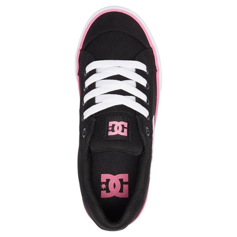 Zapatillas Skate DC Shoes Chelsea Niños Negras Rosas | FRCA-75149