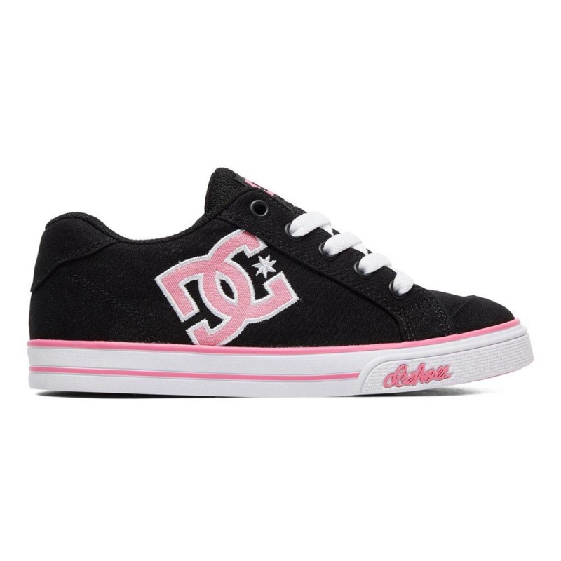 Zapatillas Skate DC Shoes Chelsea Niños Negras Rosas | FRCA-75149