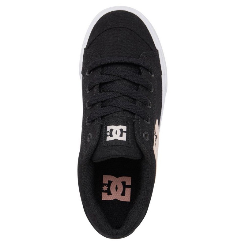 Zapatillas Skate DC Shoes Chelsea Niños Negras Rosas | WSMK-80542