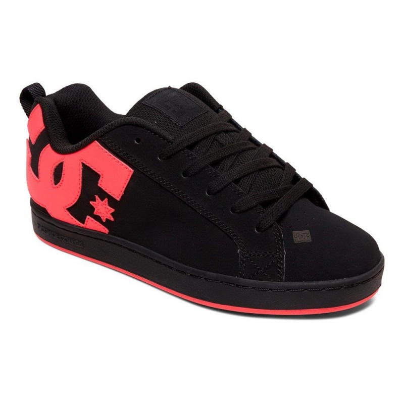 Zapatillas Skate DC Shoes Court Graffik Mujer Negras Rosas Oscuro | RHWG-93271