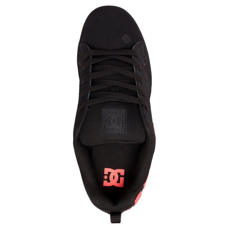 Zapatillas Skate DC Shoes Court Graffik Mujer Negras Rosas Oscuro | RHWG-93271