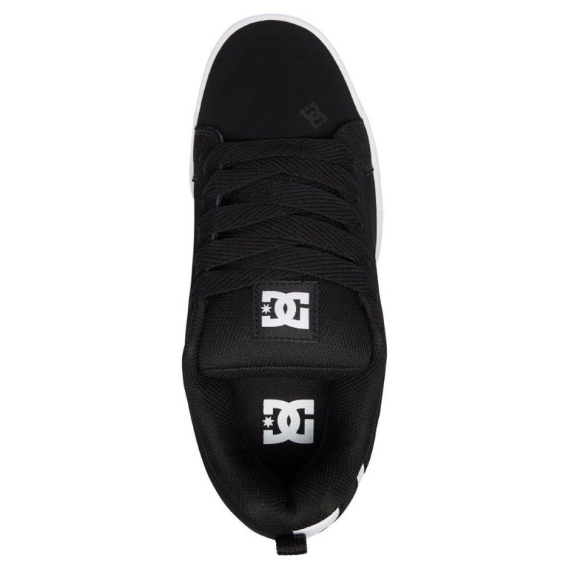 Zapatillas Skate DC Shoes Court Graffik Hombre Negras Blancas | ZDGV-08956