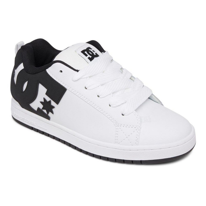 Zapatillas Skate DC Shoes Court Graffik Hombre Blancas Negras | ZLTC-26981