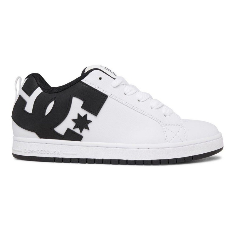 Zapatillas Skate DC Shoes Court Graffik Hombre Blancas Negras | ZLTC-26981